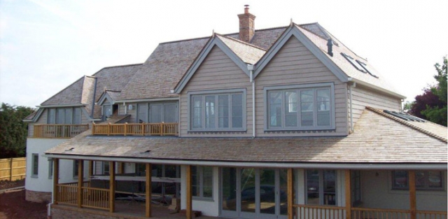 Pitched, tiled roof on a domestic property in Ferring, Worthing, West Sussex.