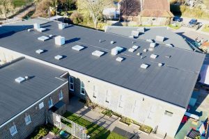 650 square metre felt re-roof installed by Kingsley Roofing on a local primary school in Chichester, Sussex