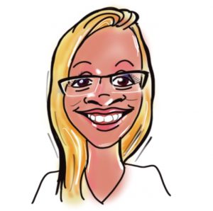 Caricature of Jenny Heath, Kingsley Roofing admin team